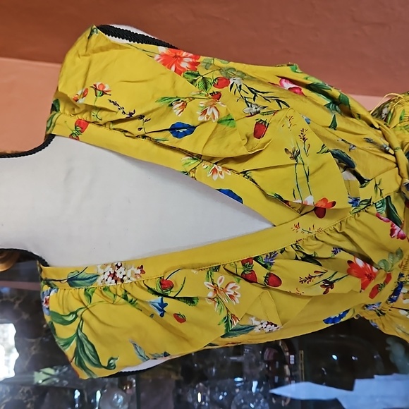 Maeve By Anthropologie Faux Wrap Floral Ruffled Dress - Picture 2 of 8